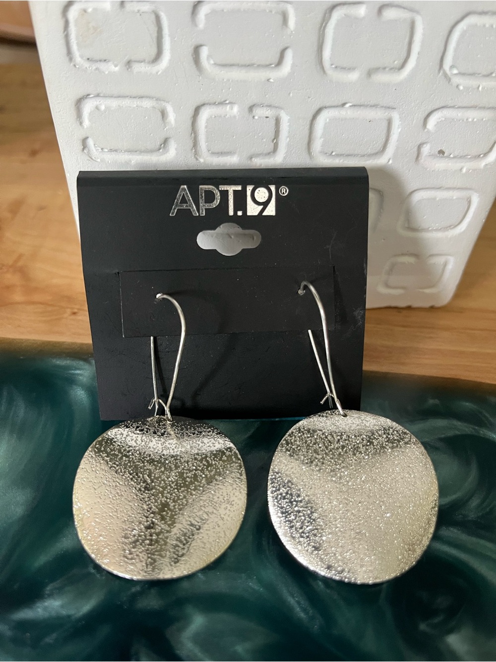 Apt. 9 Silver-tone Textured Disc Drop Earrings
